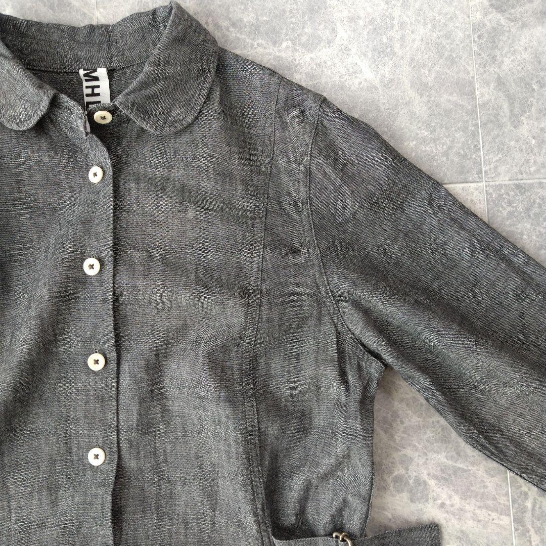 591 hina様 MHL. シャンブレー シャツ ワンピース グレー