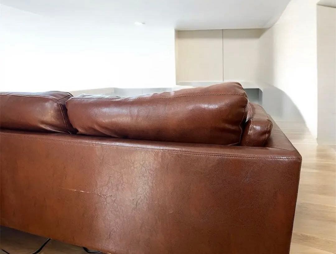 【ささき】ヴィンテージレザー風ソファ ポケットコイルソファー　2人掛け