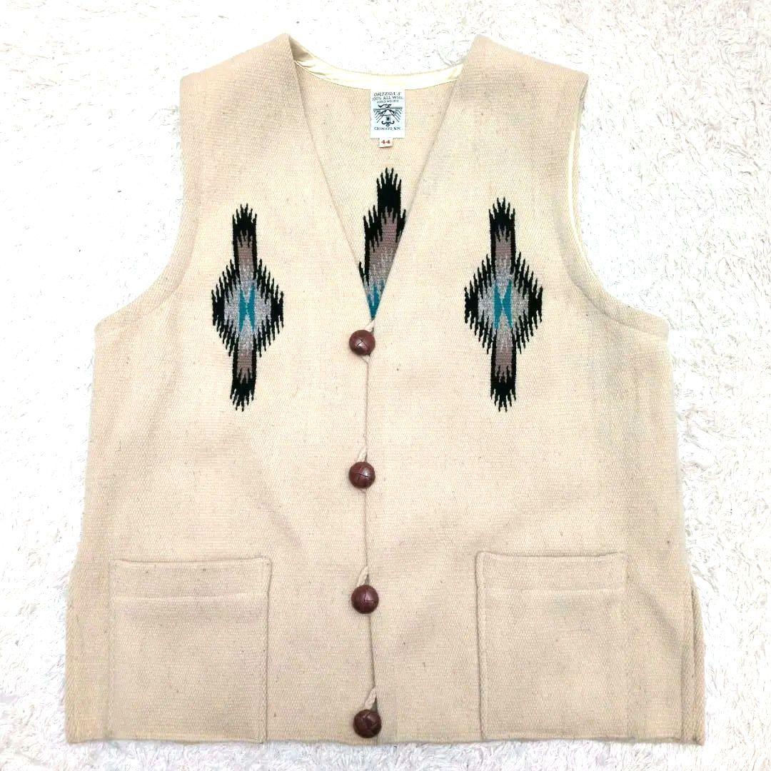 【希少サイズ44 60's 美品】オルテガ　チマヨベスト　赤タグ　アメカジ　生成