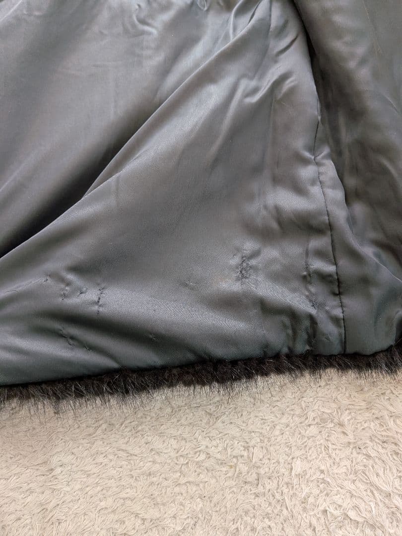 希少　SAGA MINK　マキシ丈　13号　 ロングコート レザーパイピング