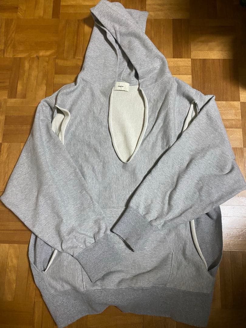 papier【パピエ】Broken parker グレー