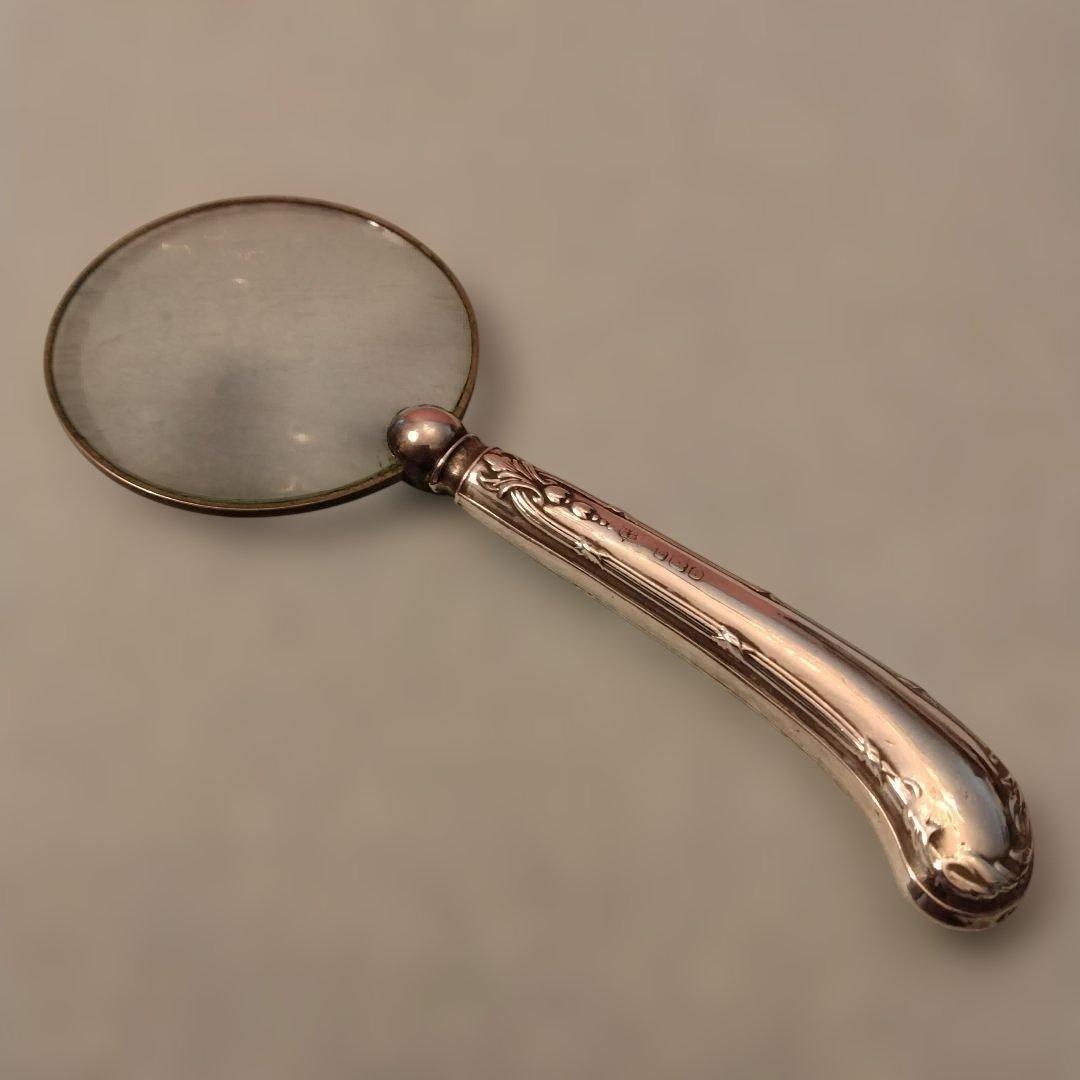 お値下げ　イギリス　純銀ハンドル　ルーペ