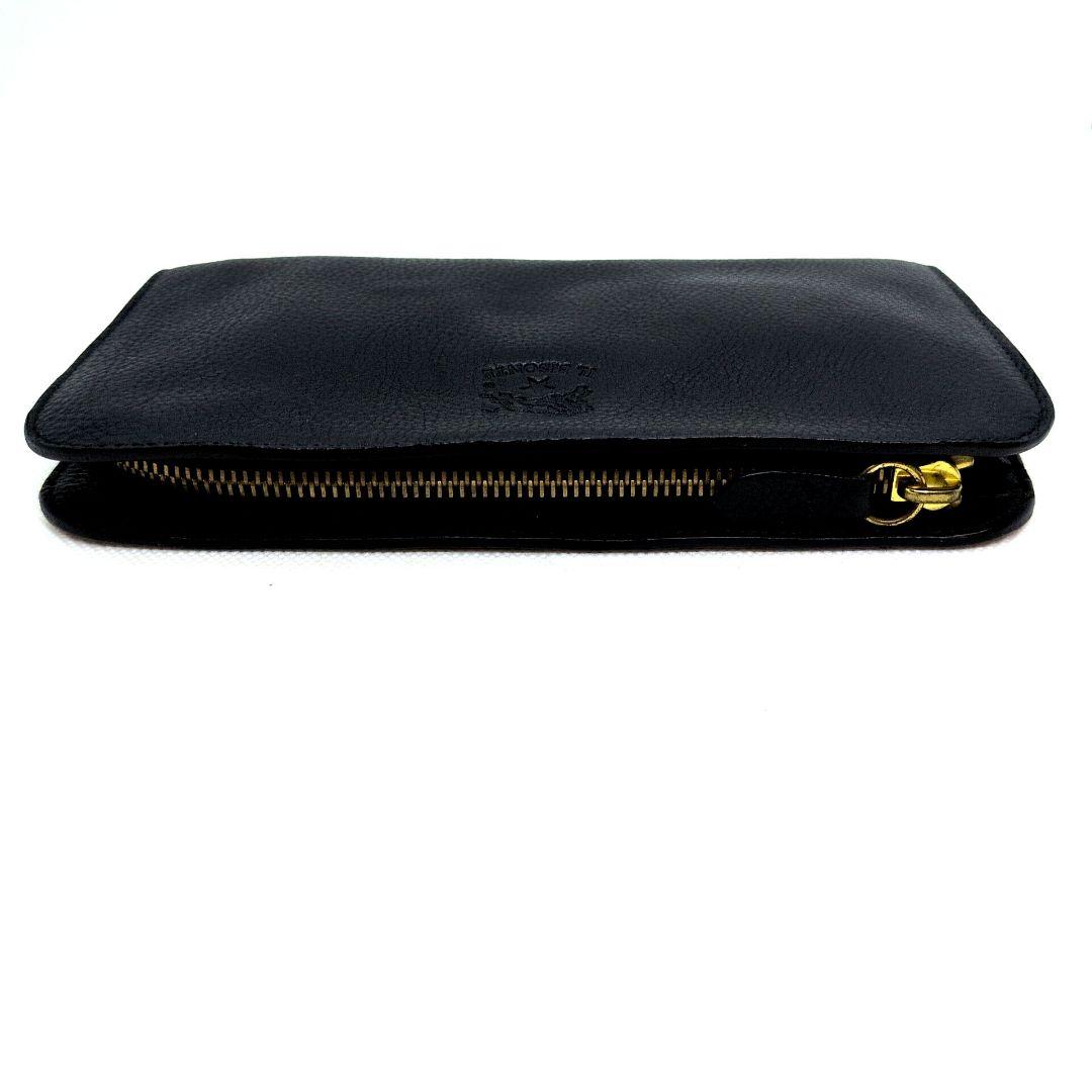 【極美品】イルビゾンテ　L字　長財布　ロングウォレット　シボ革　ユニセックス　黒