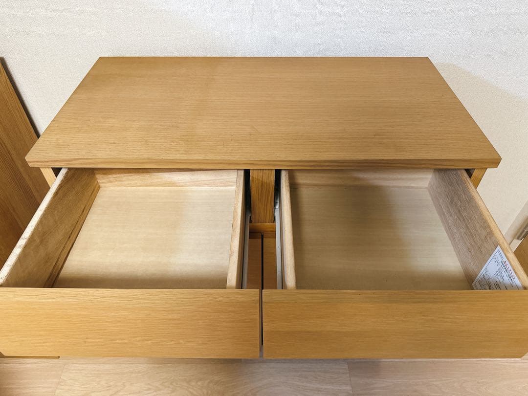 【送料込3/13まで】無印オーク材脚付きキャビネット