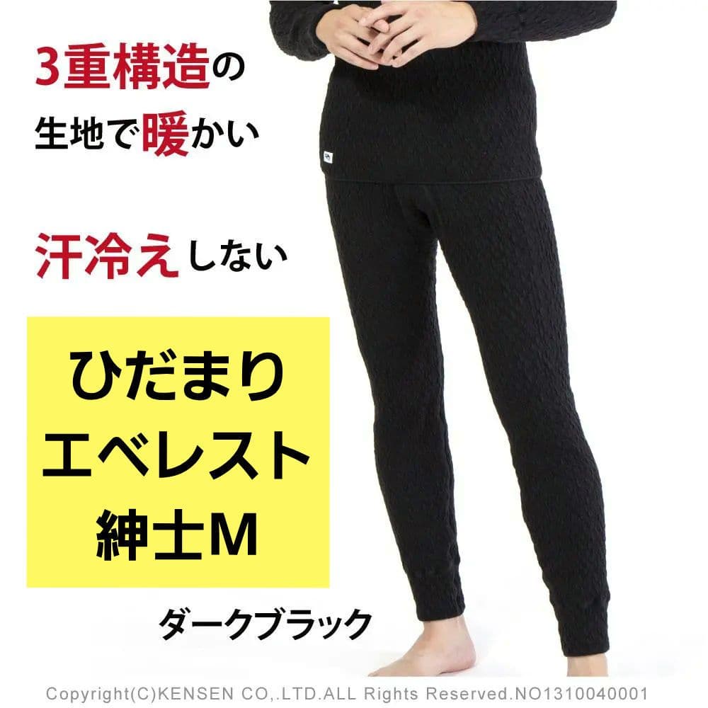 ひだまり エベレスト M 紳士 タイツ サピウム版 ダークブラック 極暖 日本製