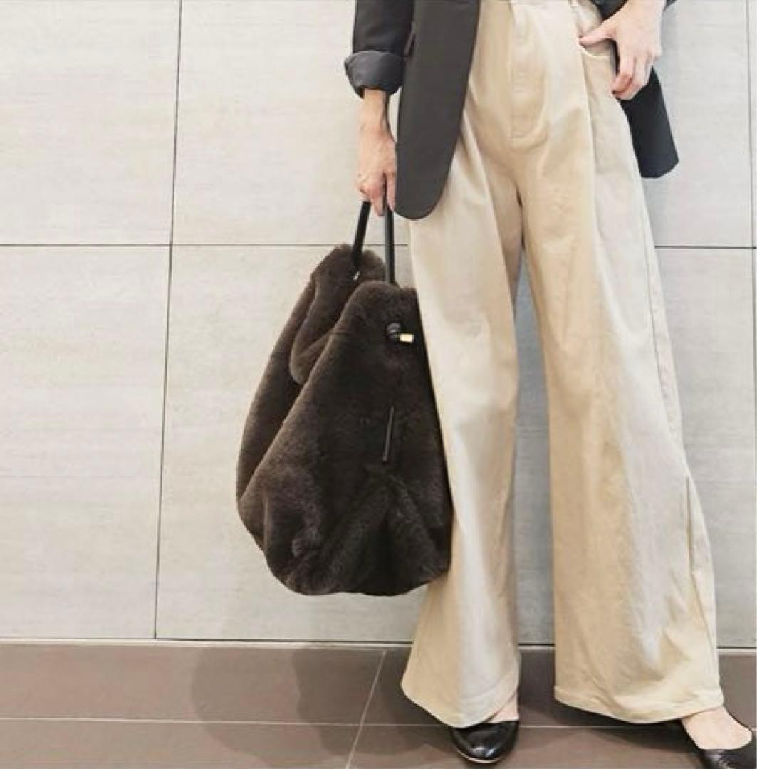 【未使用品】VIOLAd'ORO エコファー　レッキス バッグ ブラウン