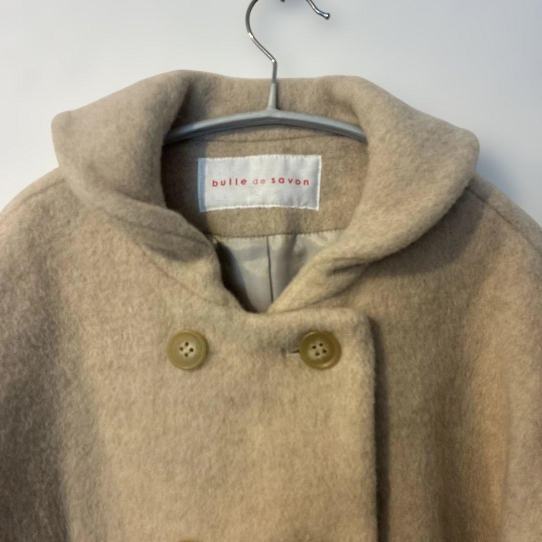 bulle de savonウールカシミヤメルトンセーラーカラーコート　ベージュ