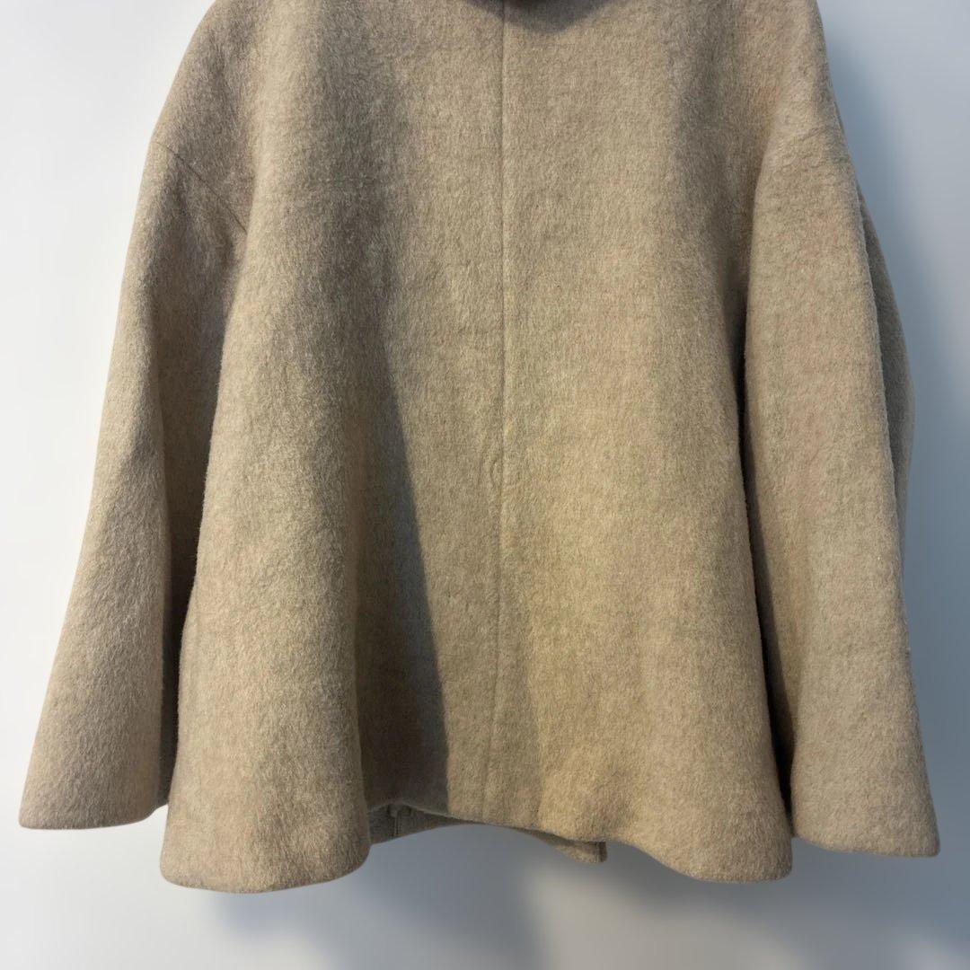 bulle de savonウールカシミヤメルトンセーラーカラーコート　ベージュ