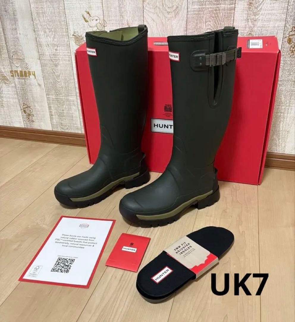 専用 25.5〜26㎝☆新品HUNTERレインブーツUK7 ハンターバルモバル