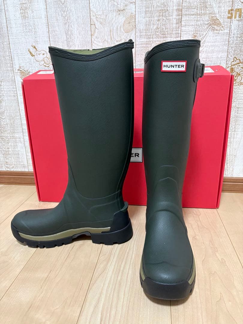 専用 25.5〜26㎝☆新品HUNTERレインブーツUK7 ハンターバルモバル