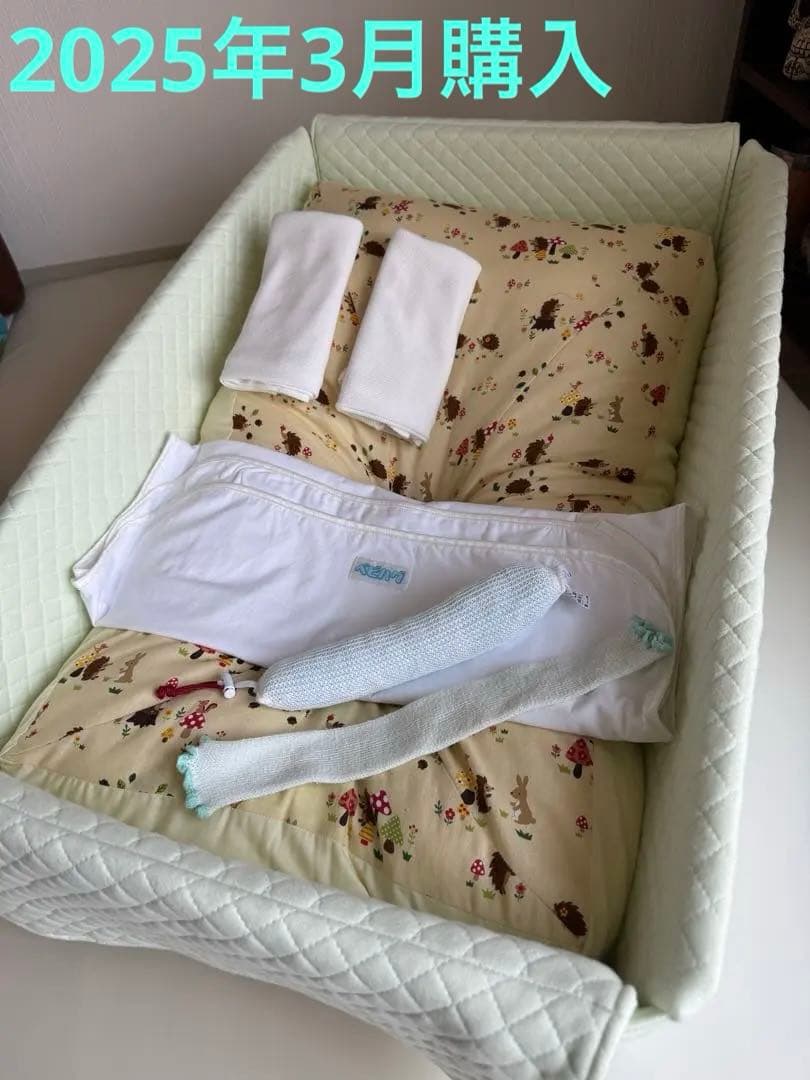 トコちゃんベルトの青葉　天使の寝床　ベビー布団セット ミントグリーン 花柄