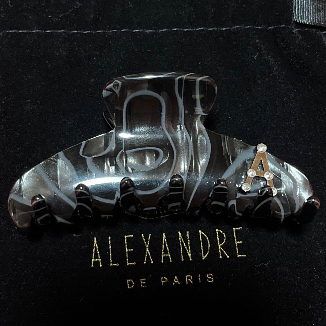 アレクサンドルドゥパリ ヘアクリップ　ブラックマーブル