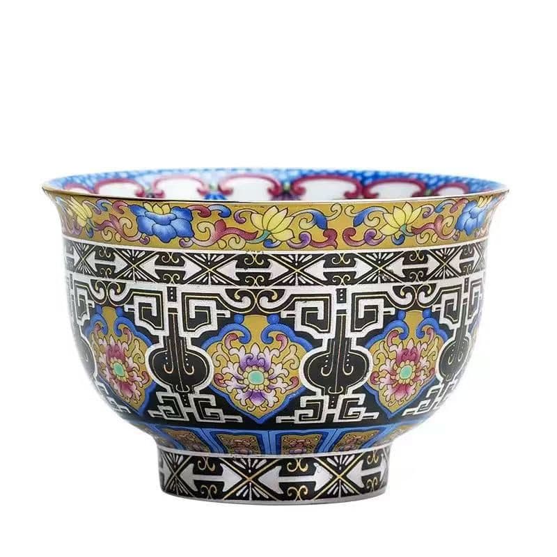 多色花柄 陶器ボウル