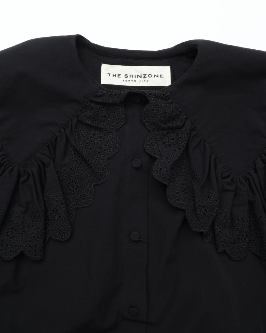 SHINZONE シンゾーン LACE COLLAR BLOUSE07BLACK