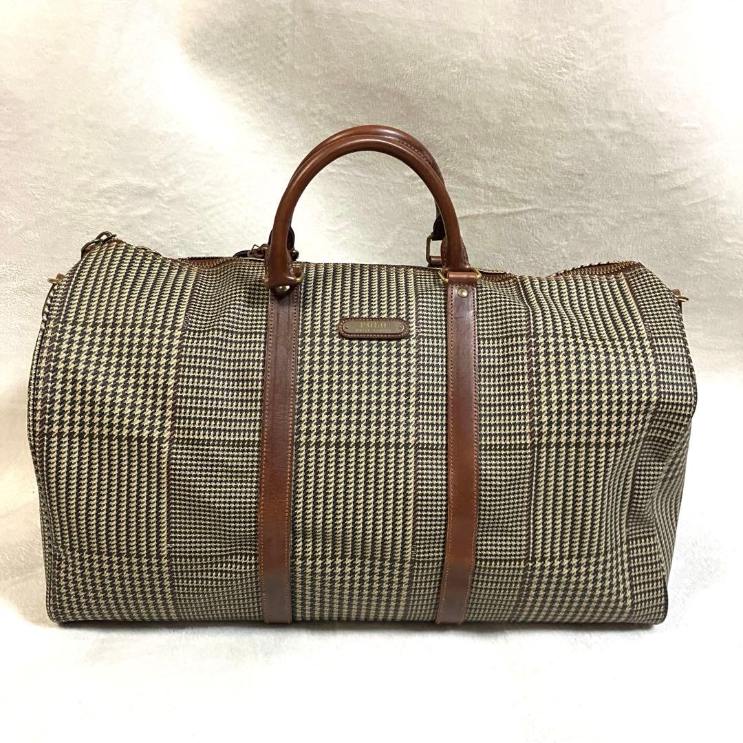 ヴィンテージ ポロラルフローレン 千鳥格子 チェック ボストンバッグ 2way