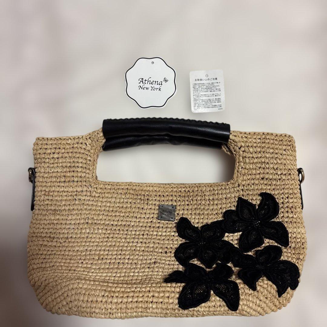 Athena New York 花刺繍かごバッグ