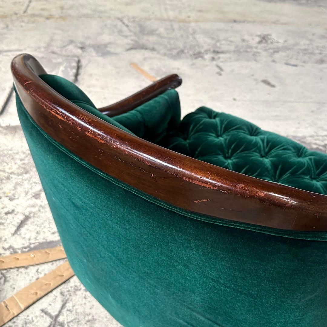 ★魅惑のグリーン★maruniマルニ木工 グリーンベルベットベルサイユ ソファ②