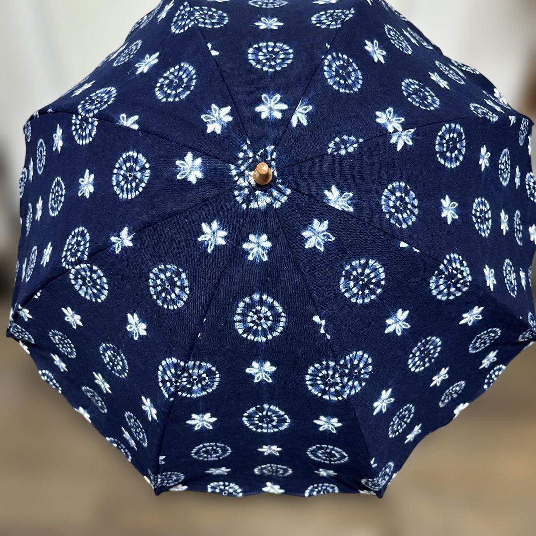 【最終お値下げ】藍染め　折りたたみ日傘
