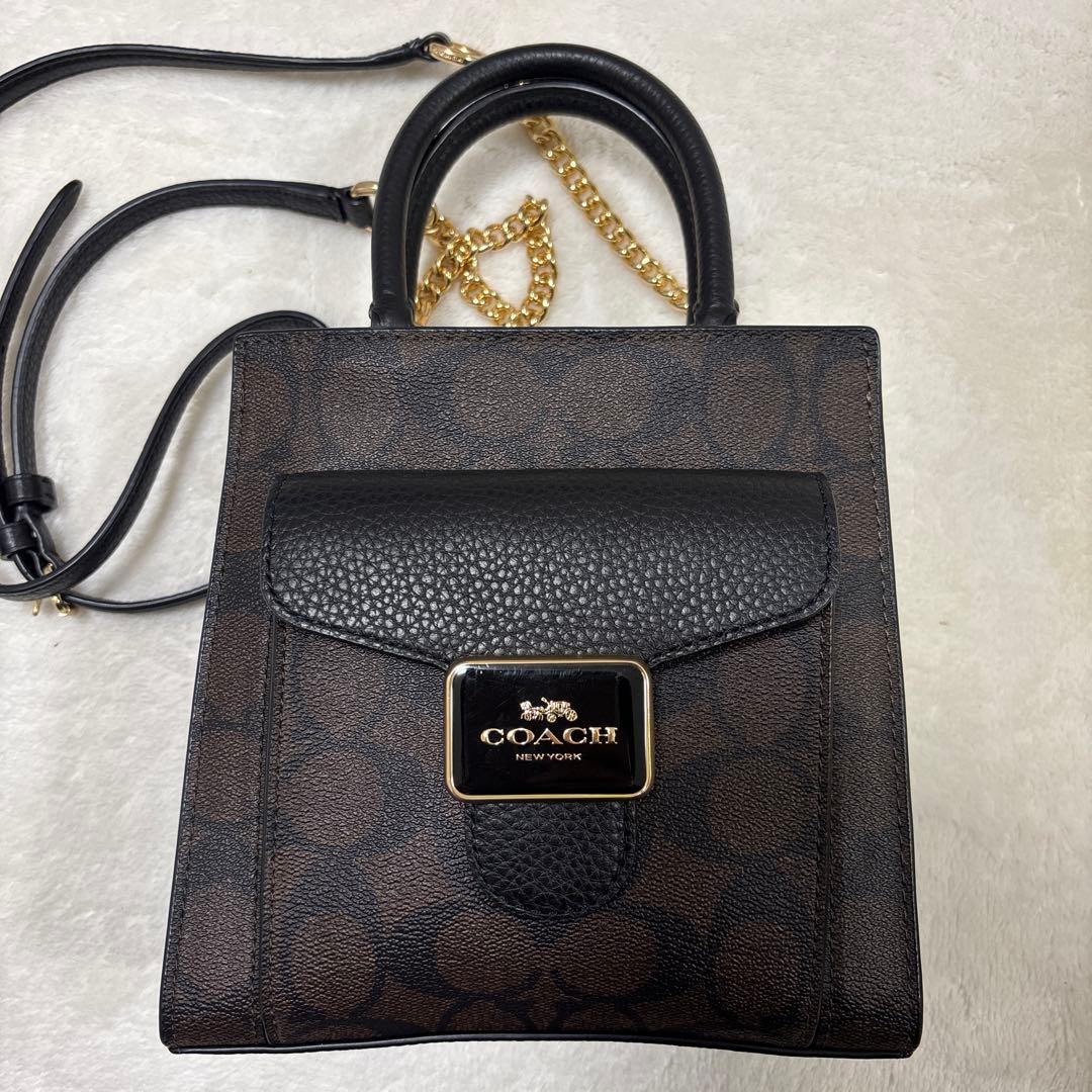 COACH ショルダーバッグ ダークブラウン/ブラック