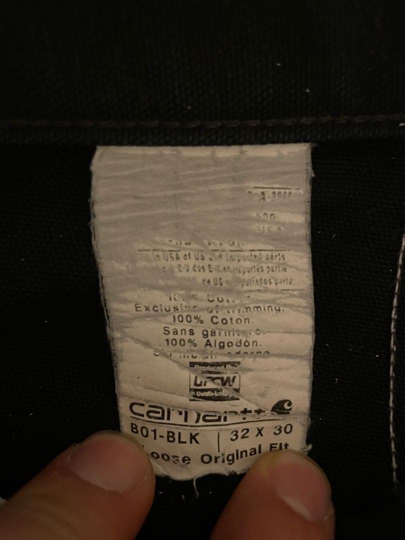 【美品】カーハート ダブルニー ダック ペインターパンツ BLK 32*30