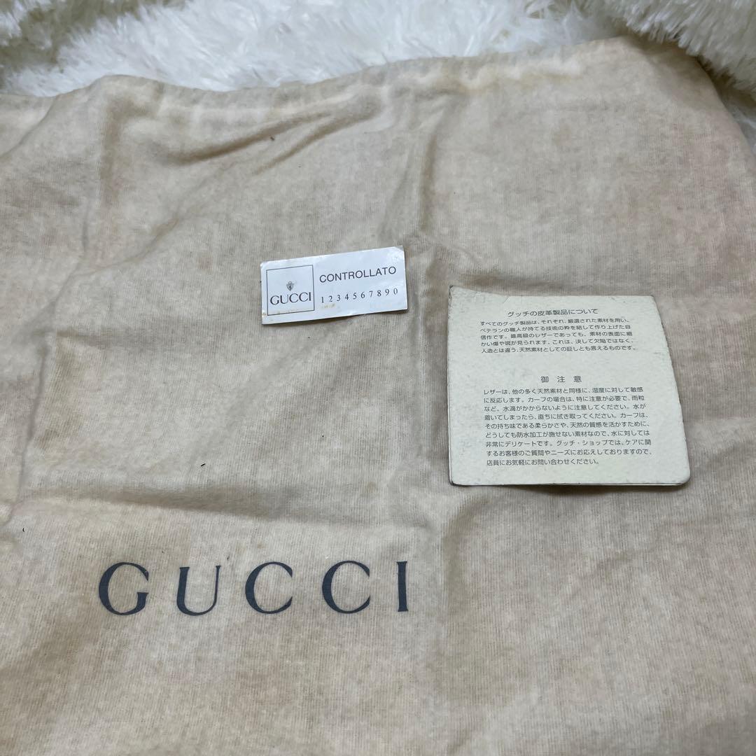 美品 GUCCI バンブー 巾着 2way ワンショルダー ナイロン グッチ