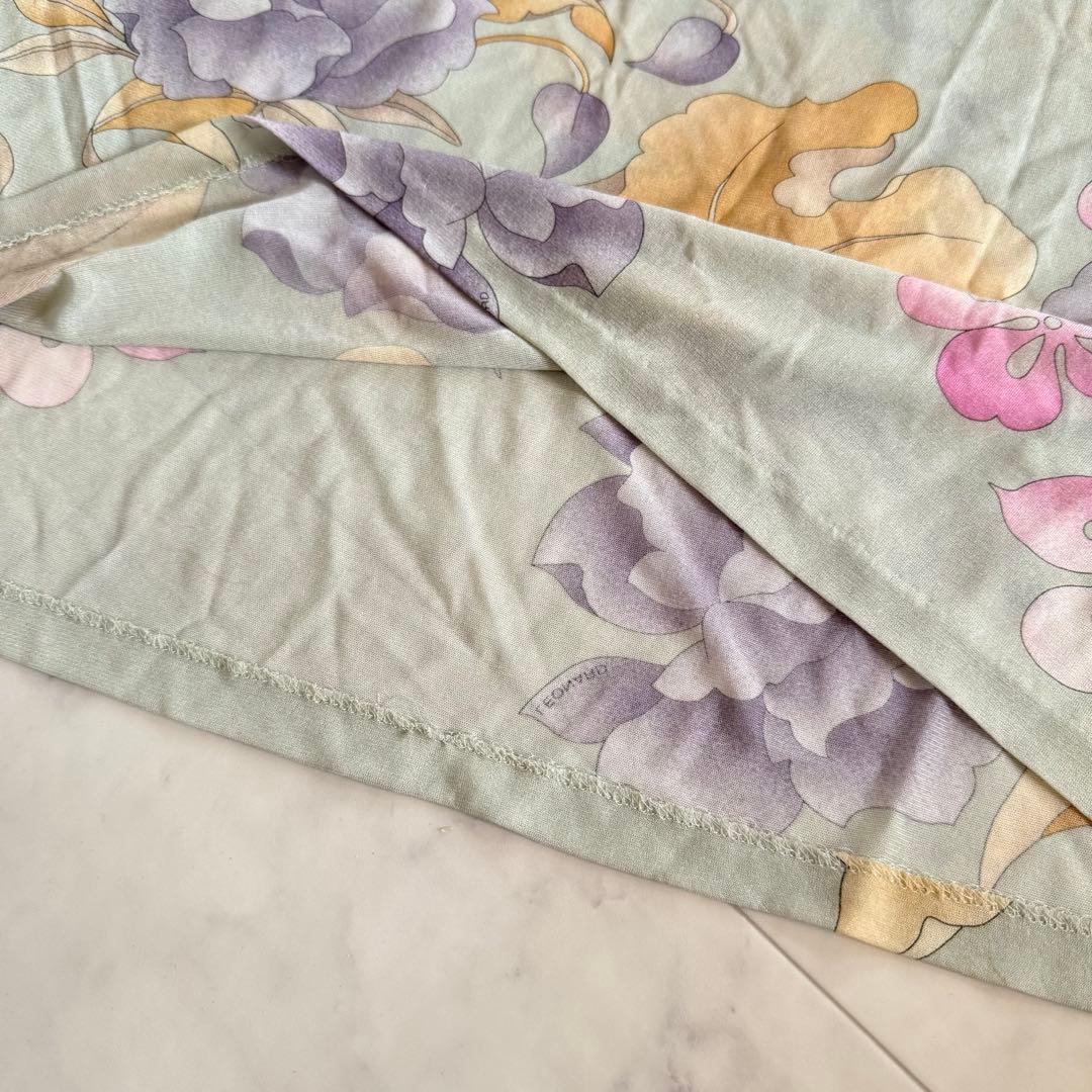 レオナール★最高級カンカン チュニック トップス 花柄 リボン XL相当