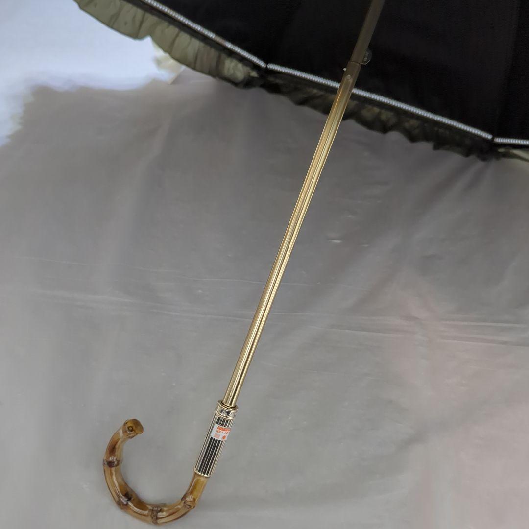 未使用✨ジルスチュアート 晴雨兼用傘 日傘トップフラット フリル ラメ カーキ