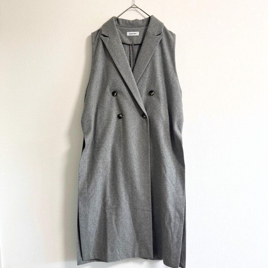 SACRA LIGHT MELTON GILET グレー ジレ ベスト サクラ