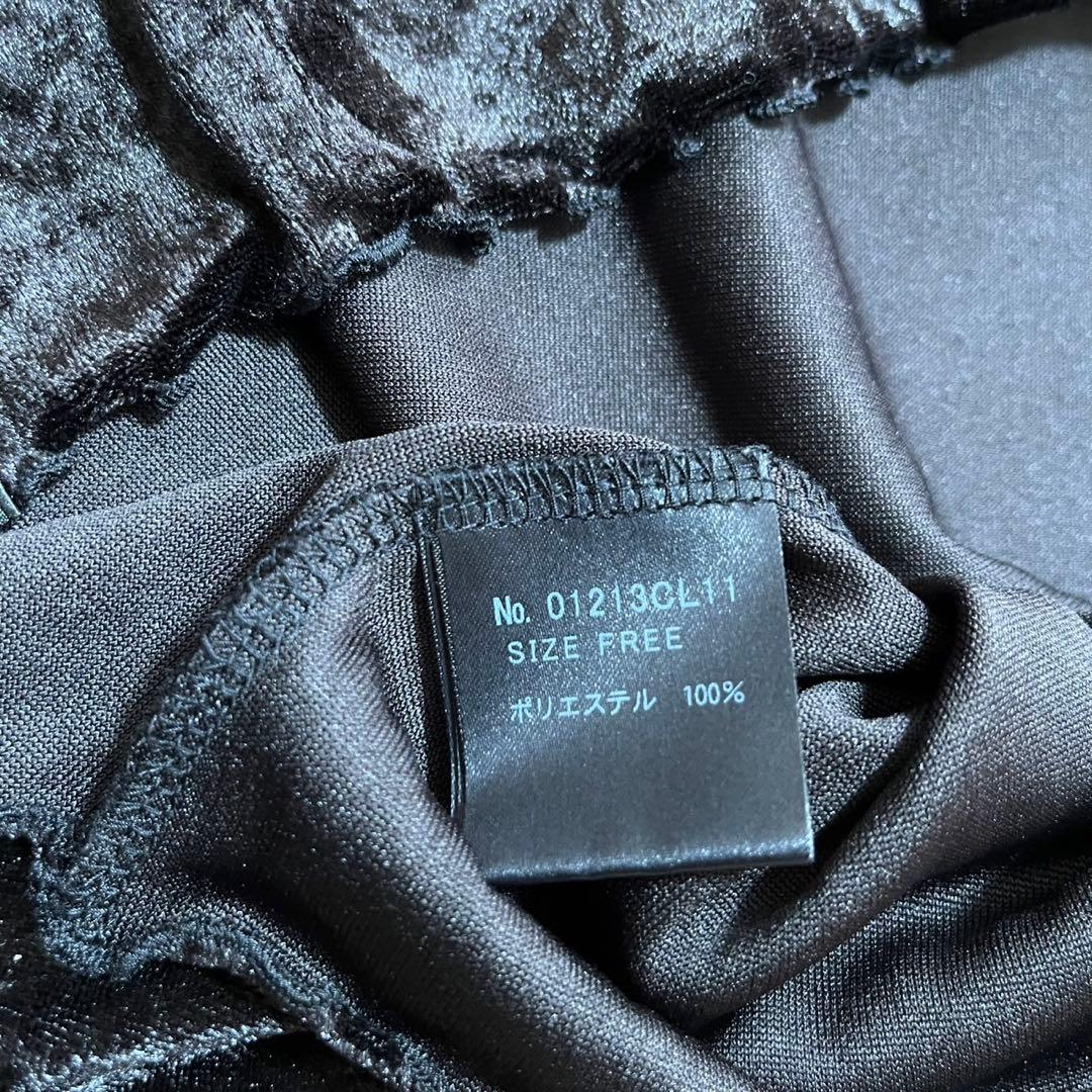 HYSTERIC GLAMOUR 長袖ベロアプルオーバー　トップス 黒　フリー