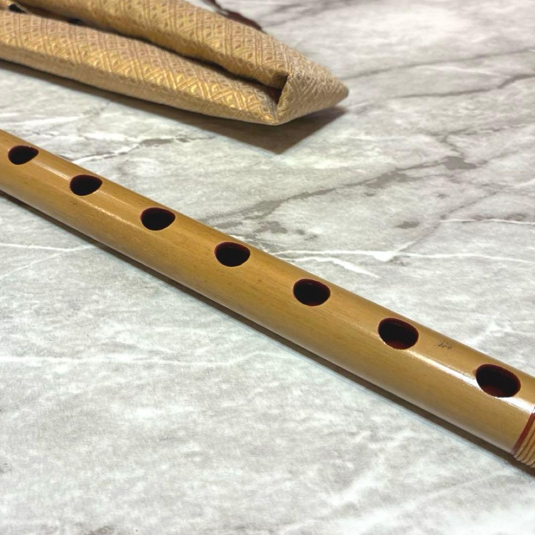 【美品】 篠笛 獅子田 七ッ穴 四本調子 お囃子用 ケース付き