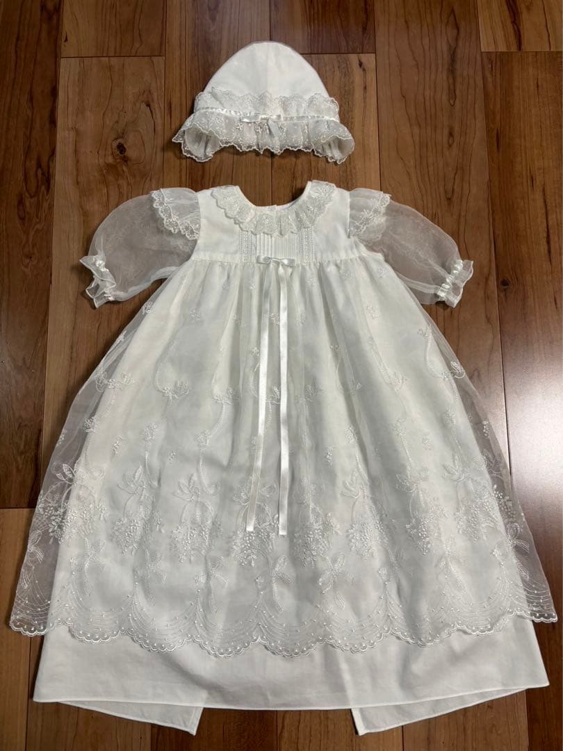 ファミリア　ベビードレス　セレモニードレス　帽子付き　50