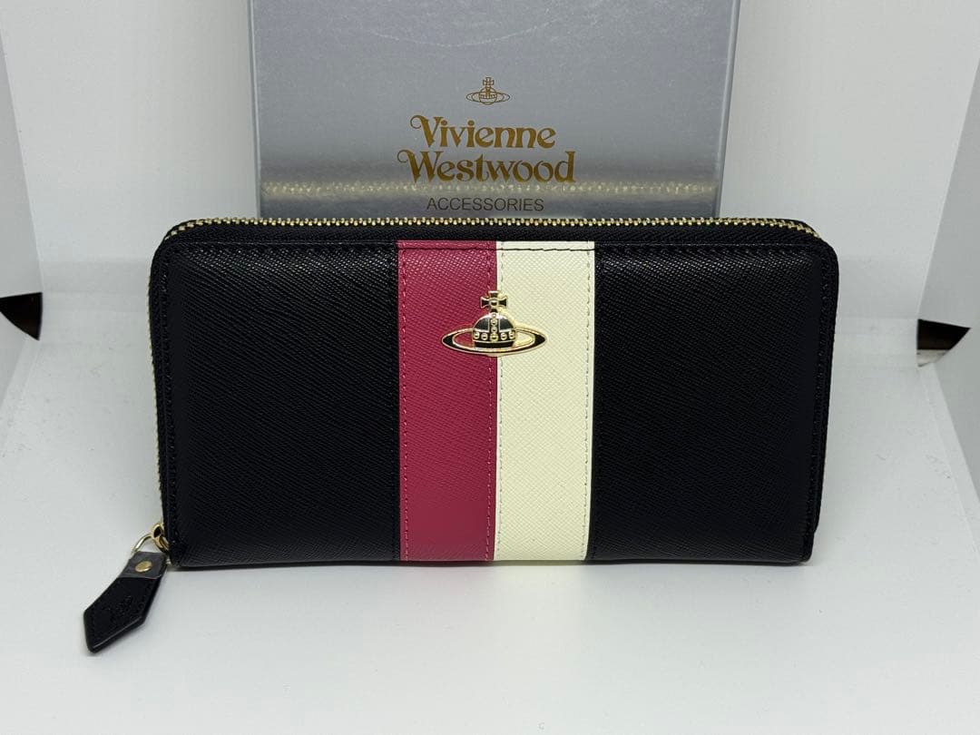 【新品未使用】Vivienne Westwood 長財布 ストライプデザイン