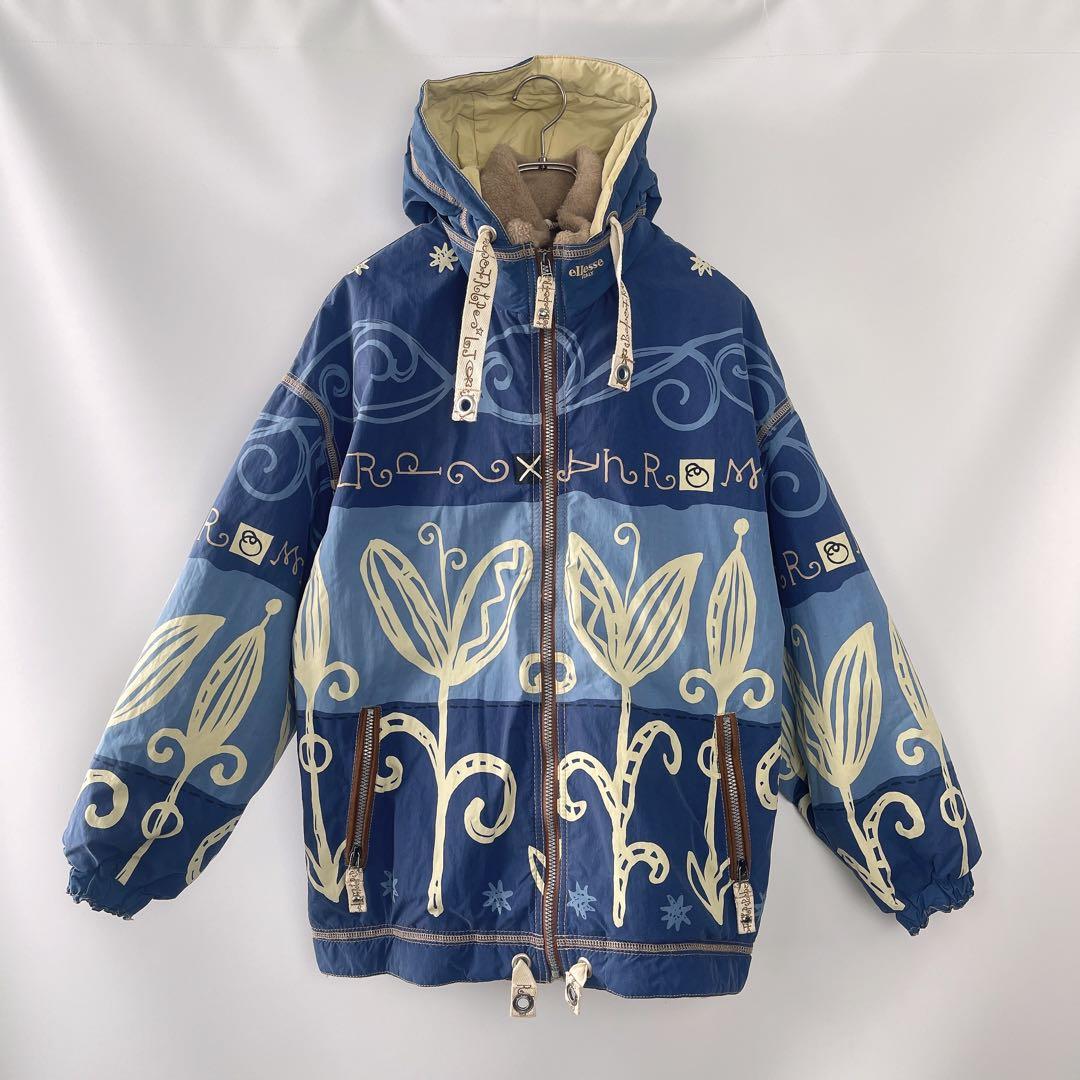 【希少】90s ellese スキーウェア 裏ボア 中綿入り 上下 昭和レトロ