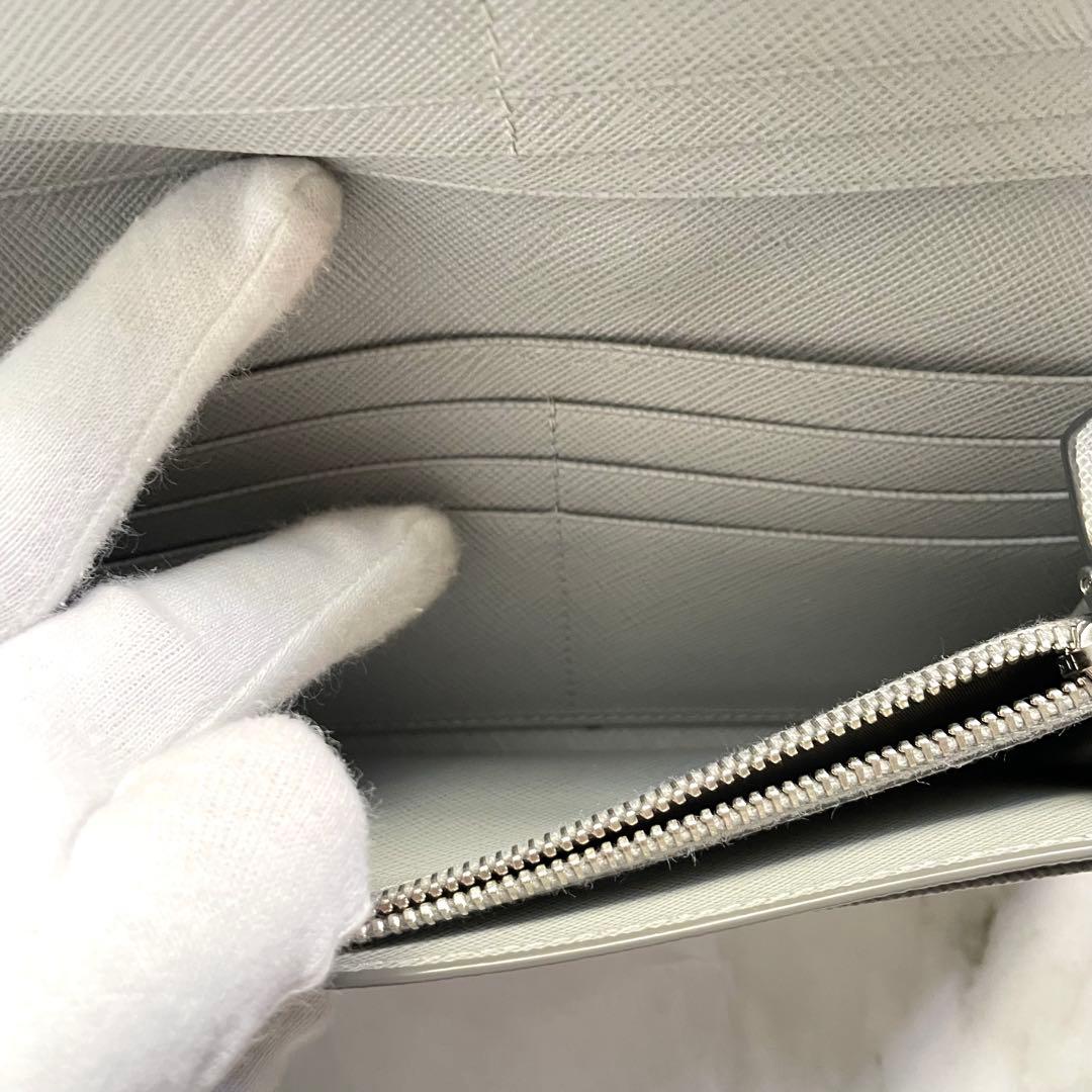 PRADA プラダ サフィアーノ 長財布 2つ折り　バイカラー極美品0119-③