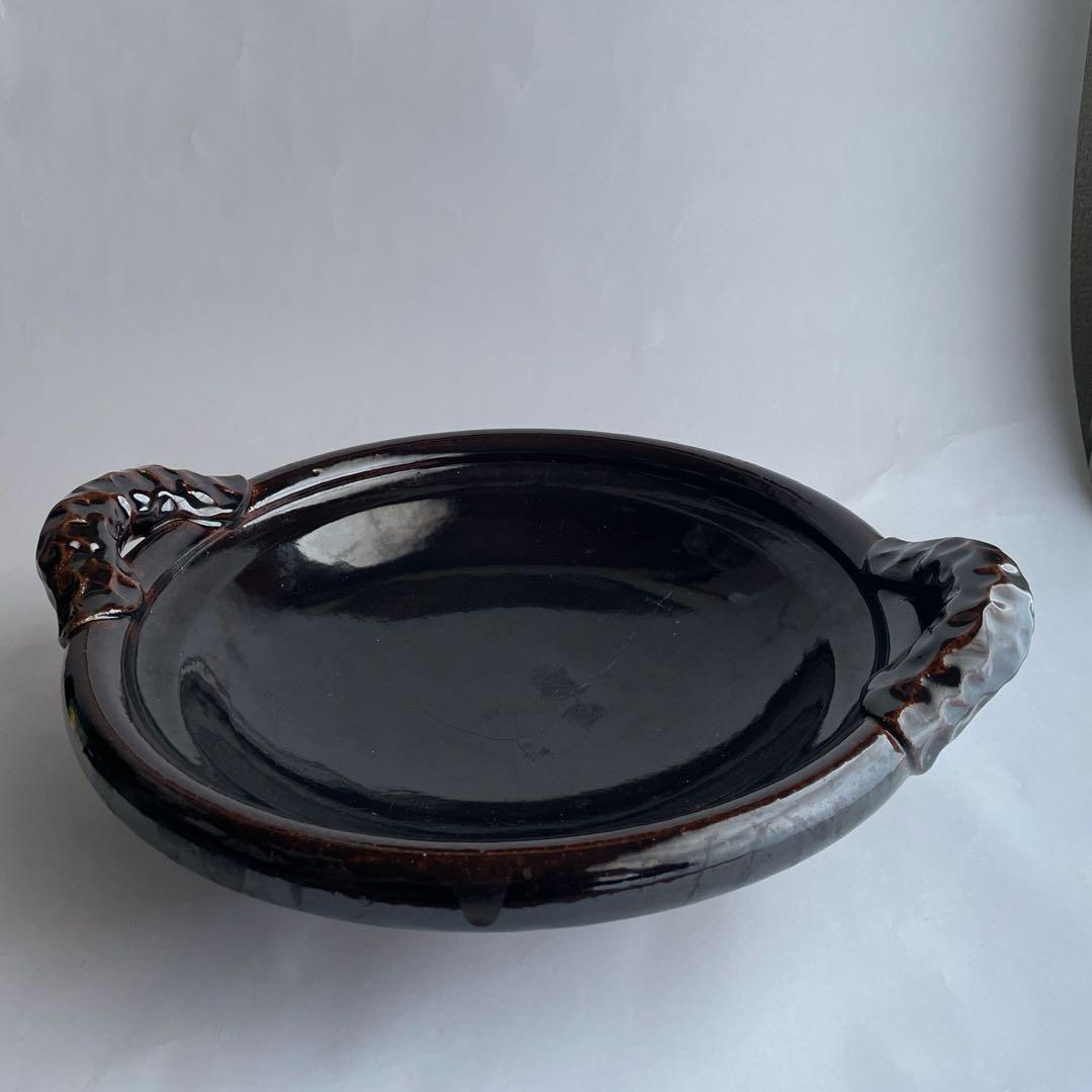 土楽窯　黒鍋　一尺一寸