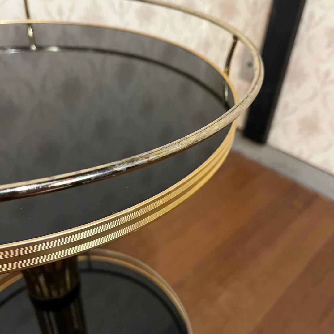 【アンティーク】光製作所 アイアンフレーム キャスター付 サイドワゴン 古道具