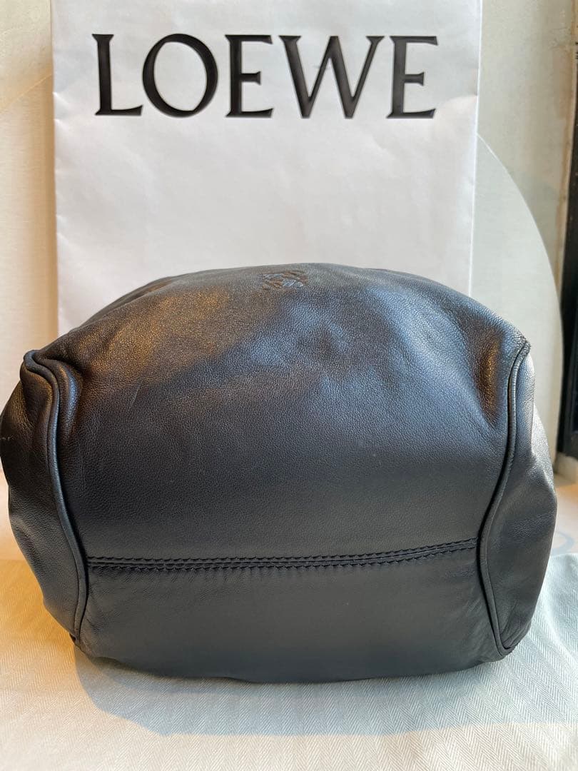 【美品】LOEWE ナッパレザー アナグラム　ハンドバッグ ブラック 黒