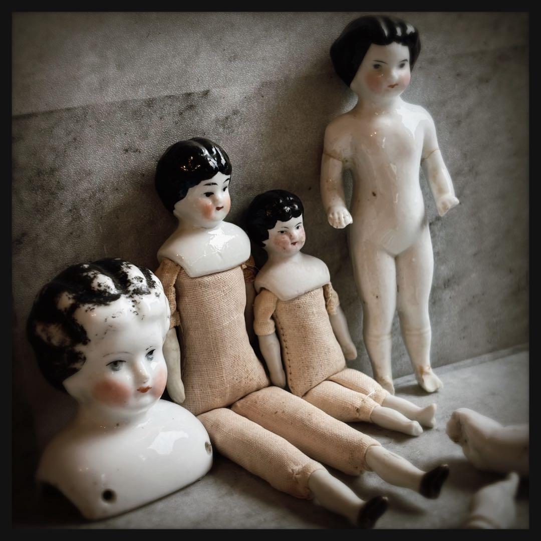 アンティーク　 ジャンクドロワーセット チャイナヘッドドール