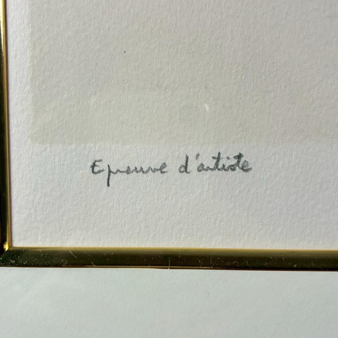 美品 ベルナール・カトラン「白い薔薇の小さな花束」リトグラフ 大作 サイン入