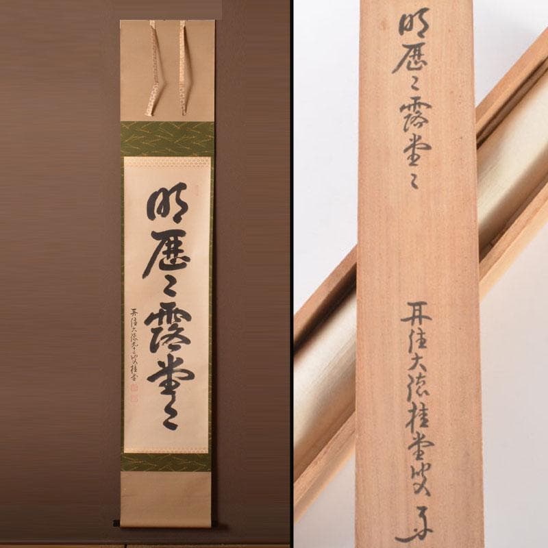 掛軸　大徳寺　桂堂紹昌筆　一行書　「明歴々露堂々」　共箱　C　6864A