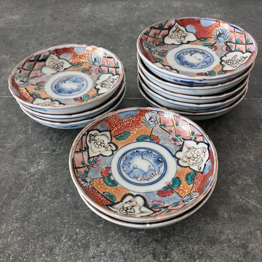 古伊万里　色絵　金彩　明治　小皿　10枚セット