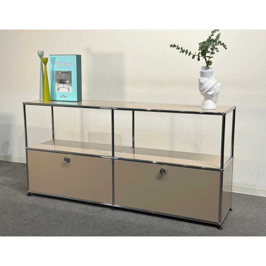 再入荷！正規品！ほぼ未使用■USMハラー■キャビネットシェルフ2列2段　ベージュ