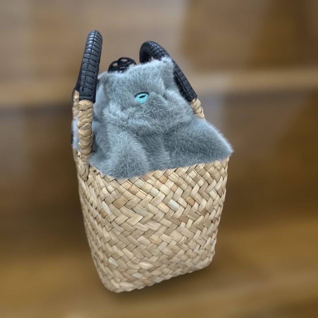 HAYNI ねこのバッグ ベージュ グレー ファー KEROよん