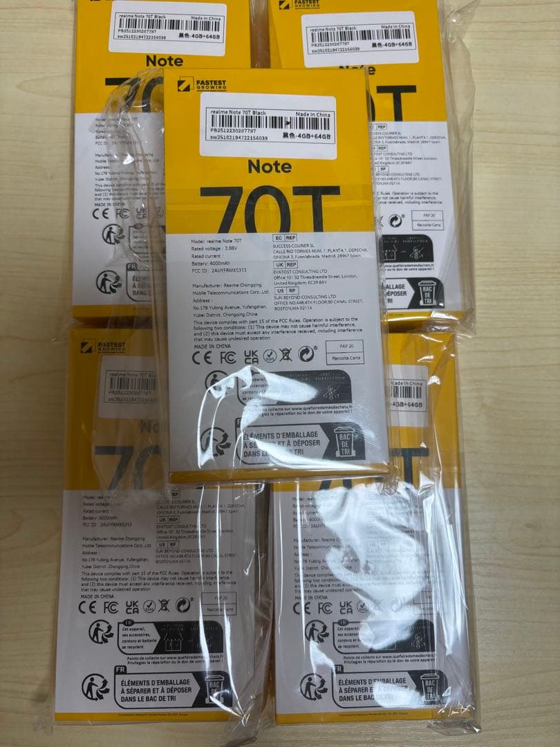 REALME NOTE 70T 本体 RAM 4GB+64GB 5台セット