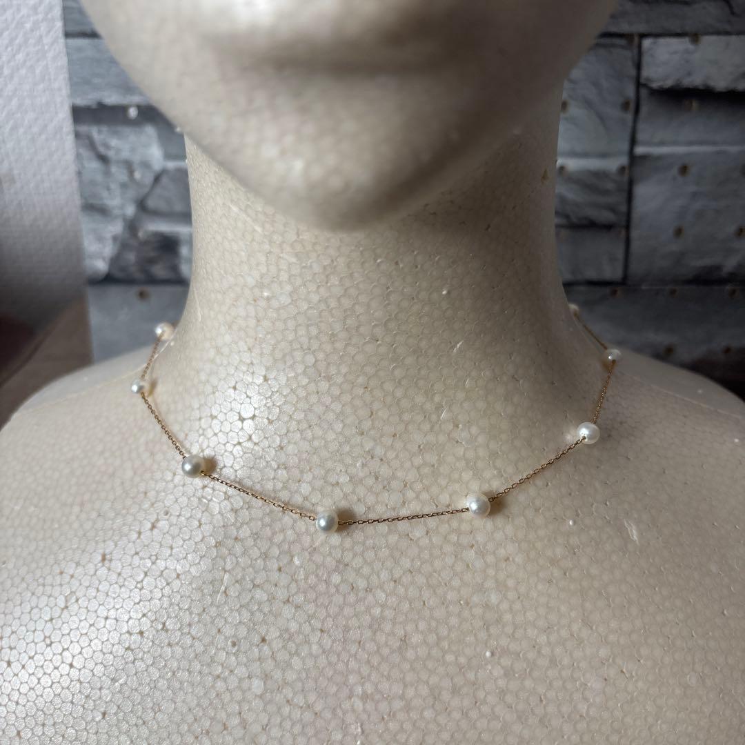 パール付き ゴールドネックレス