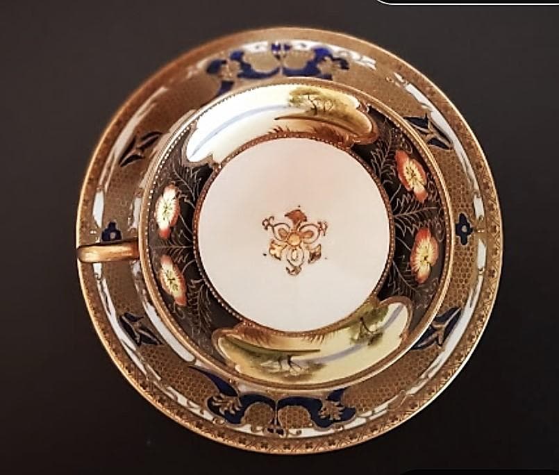 超豪華！オールドノリタケ金盛 湖畔の風景 カップ&ソーサ 1906年 初期マルキ