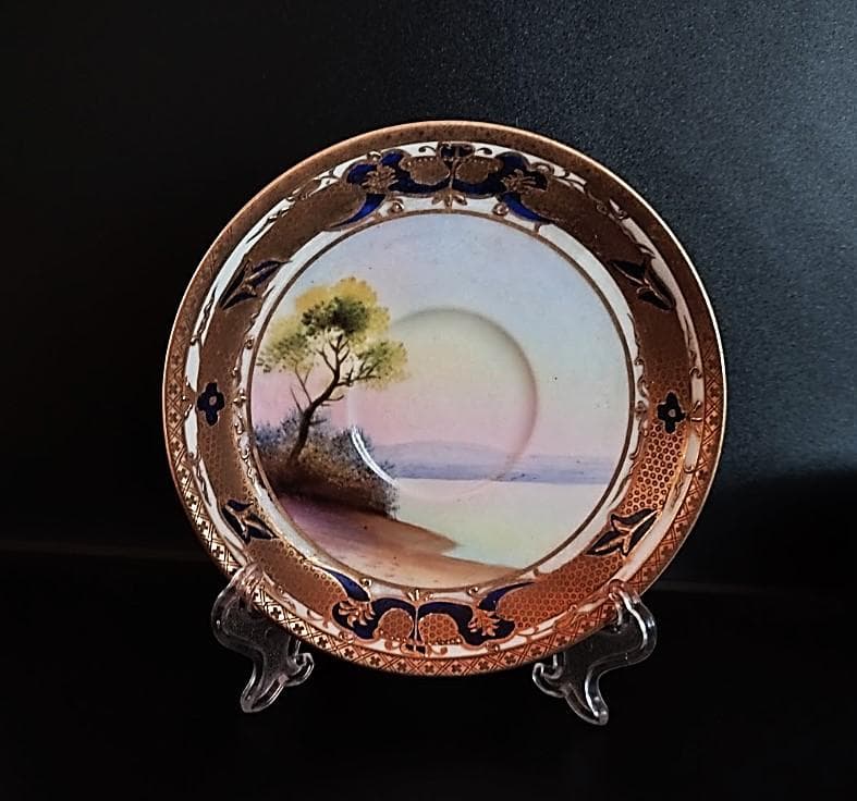 超豪華！オールドノリタケ金盛 湖畔の風景 カップ&ソーサ 1906年 初期マルキ