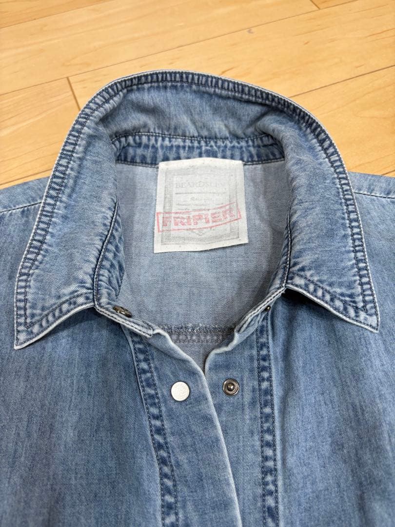 美品BEARDSLEYビアズリーFRIPIER ライトデニム　ダンガリー　シャツ