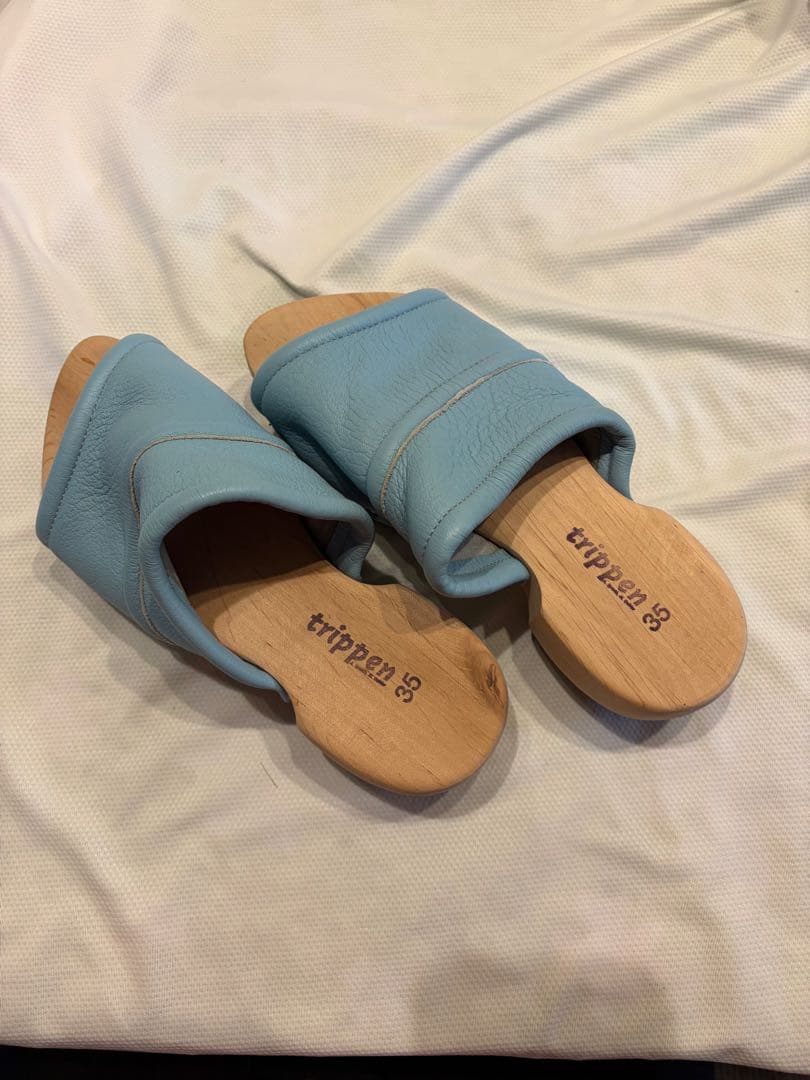 trippen 水色 レザーサンダル 35