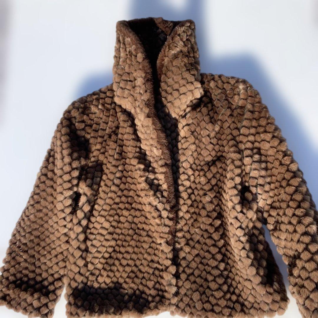 高級　サガミンク　毛皮　ハーフコート　ファー